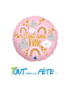 Ballon aluminium C'est une Fille 46cm