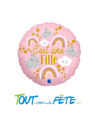 Ballon aluminium C'est une Fille 46cm