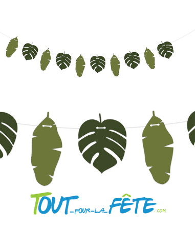 Guirlande feuilles tropicales 2m