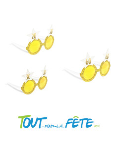 Lunettes étoiles joyeux anniversaire blanc et or