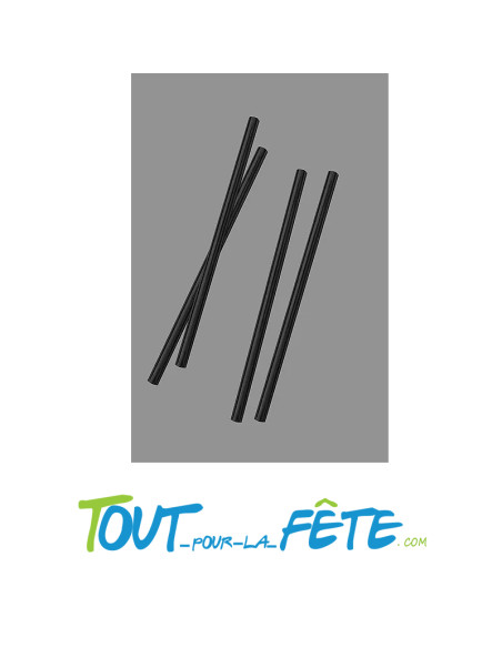 Lot de 20 pailles noires réutilisables 14cm