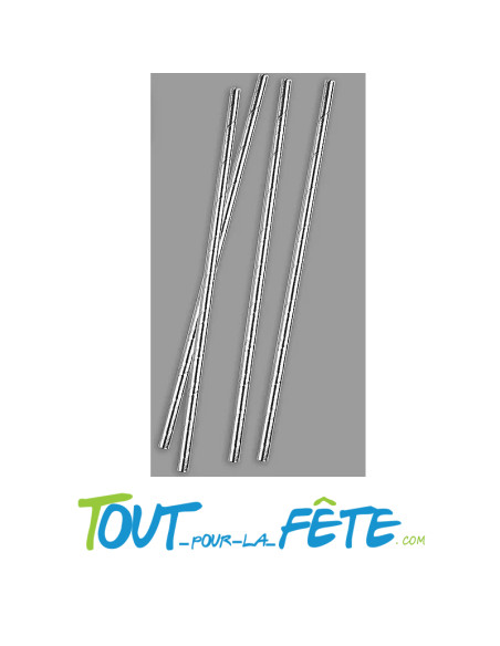 Lot de 25 pailles argent métallisées