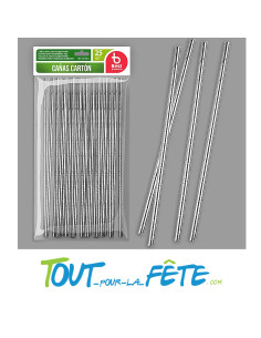 Lot de 25 pailles argent métallisées