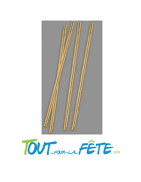 Lot de 25 pailles or métallisées