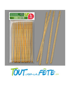 Lot de 25 pailles or métallisées