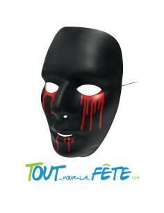 Masque noir avec larmes de sang homme