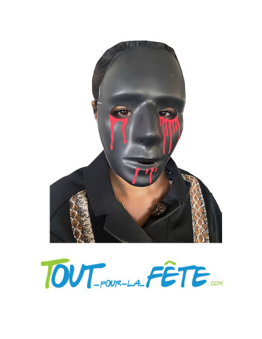 Masque noir avec larmes de sang homme