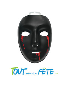 Masque noir avec larmes de sang femme 2