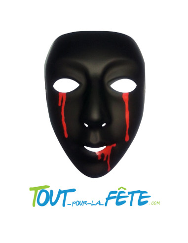Masque noir avec larmes de sang femme