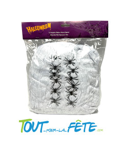 Toile d'araignée 500g + 12 araignées
