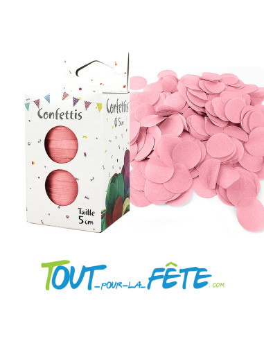 Confettis ronds en papier de soie recyclable et biodegradable rose