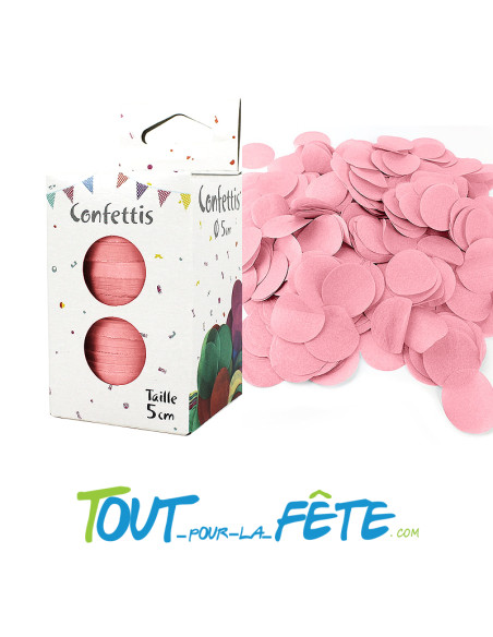 Confettis ronds en papier de soie recyclable et biodegradable rose