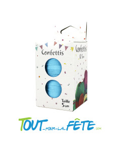 Confettis ronds en papier de soie recyclable et biodegradable bleu ciel 80g