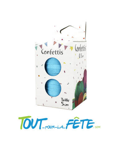 Confettis ronds en papier de soie recyclable et biodegradable bleu ciel 80g