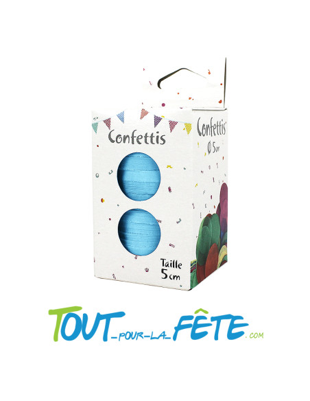 Confettis ronds en papier de soie recyclable et biodegradable bleu ciel 80g