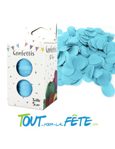 Confettis ronds en papier de soie recyclable et biodegradable bleu ciel 80g 2