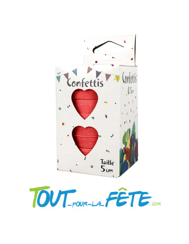 Confettis coeurs en papier de soie recyclable et biodegradable rouge 80g