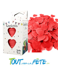Confettis coeurs en papier de soie recyclable et biodegradable rouge 80g 2