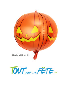 Ballon aluminium globe citrouille 40cm