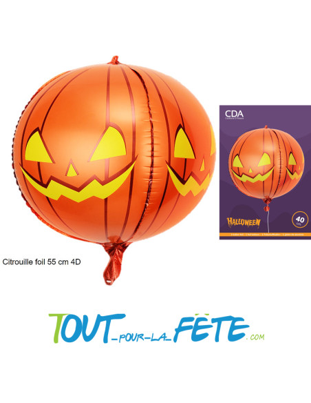 Ballon aluminium globe citrouille 40cm